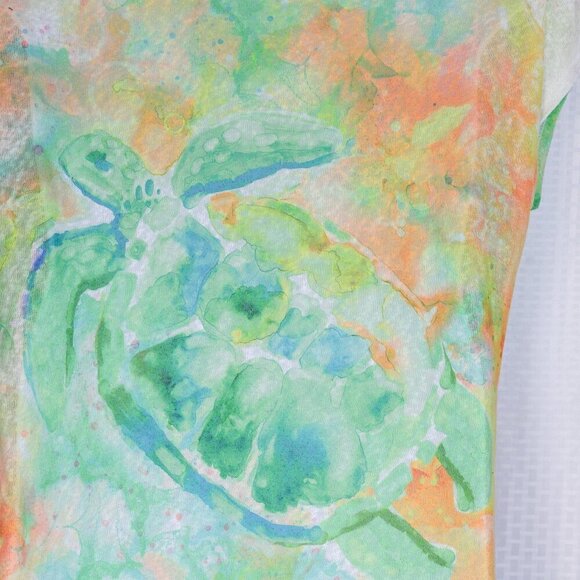 Art & Sol Size XL Green/Orange - turtle hidden art lightweight tshirt - Picture 9 of 11